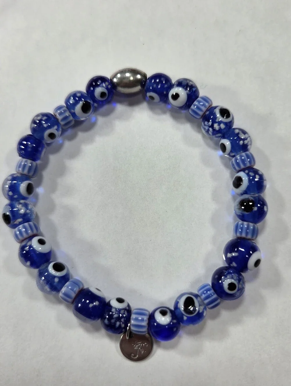 🆕️ NOGU Nazar .925 Sterling Silver Firefly Glass Evil Eye Bracelet